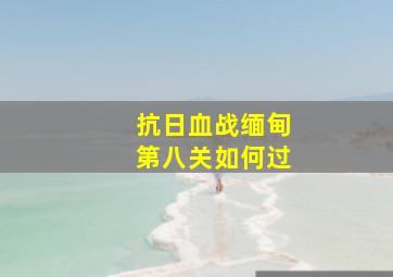 抗日血战缅甸第八关如何过