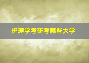 护理学考研考哪些大学