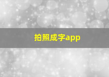 拍照成字app