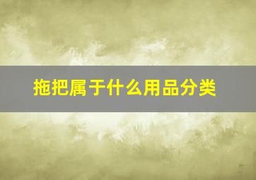 拖把属于什么用品分类