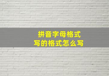 拼音字母格式写的格式怎么写