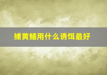 捕黄鳝用什么诱饵最好