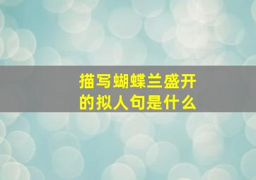 描写蝴蝶兰盛开的拟人句是什么