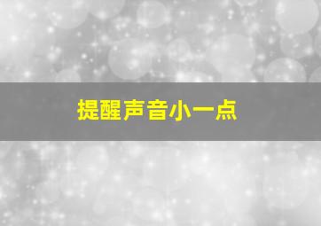 提醒声音小一点