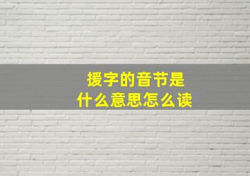 援字的音节是什么意思怎么读