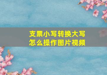 支票小写转换大写怎么操作图片视频