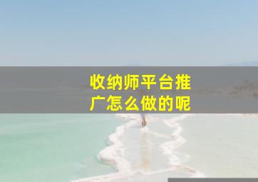 收纳师平台推广怎么做的呢