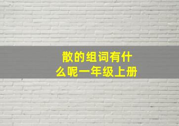 散的组词有什么呢一年级上册