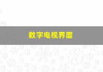 数字电视界面