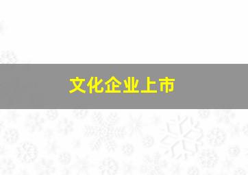 文化企业上市