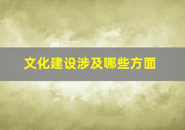 文化建设涉及哪些方面