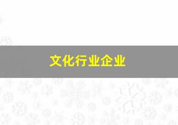 文化行业企业