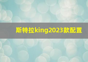 斯特拉king2023款配置