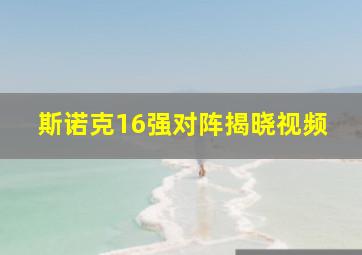 斯诺克16强对阵揭晓视频