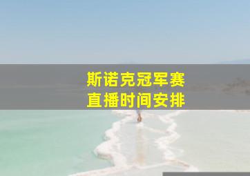 斯诺克冠军赛直播时间安排