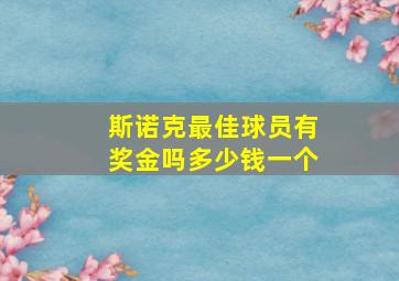 斯诺克最佳球员有奖金吗多少钱一个