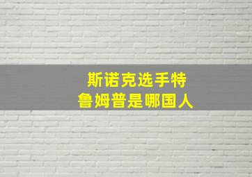 斯诺克选手特鲁姆普是哪国人