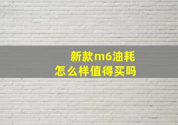 新款m6油耗怎么样值得买吗