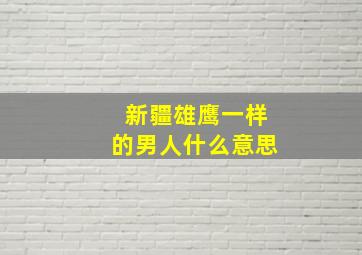 新疆雄鹰一样的男人什么意思