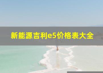 新能源吉利e5价格表大全