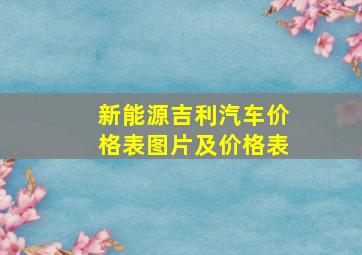 新能源吉利汽车价格表图片及价格表