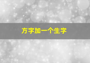 方字加一个生字