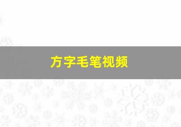 方字毛笔视频