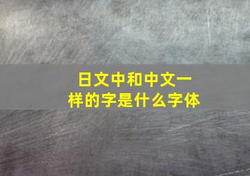 日文中和中文一样的字是什么字体