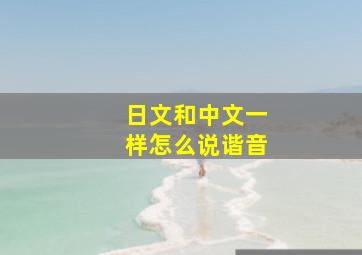 日文和中文一样怎么说谐音