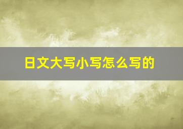 日文大写小写怎么写的