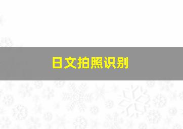 日文拍照识别