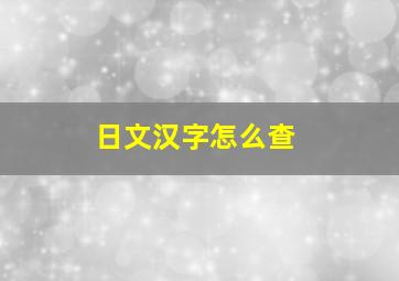 日文汉字怎么查