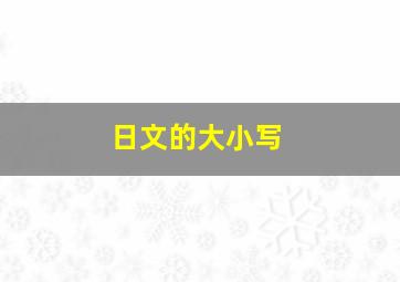 日文的大小写