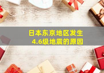 日本东京地区发生4.6级地震的原因