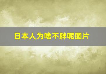 日本人为啥不胖呢图片