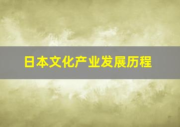 日本文化产业发展历程