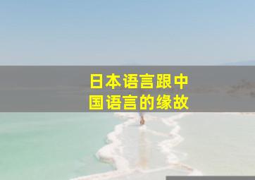 日本语言跟中国语言的缘故