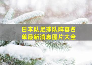 日本队足球队阵容名单最新消息图片大全