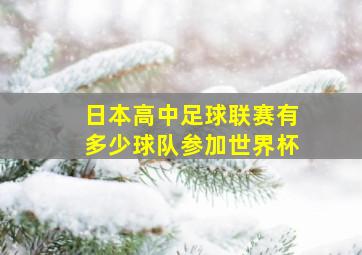 日本高中足球联赛有多少球队参加世界杯