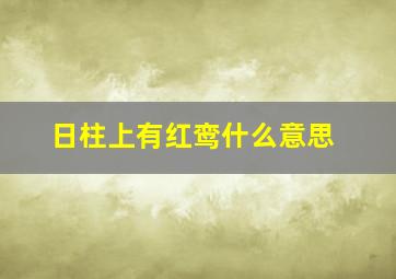 日柱上有红鸾什么意思