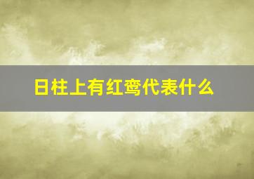 日柱上有红鸾代表什么