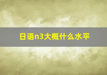 日语n3大概什么水平