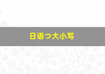 日语つ大小写