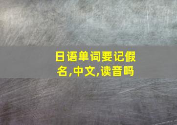 日语单词要记假名,中文,读音吗