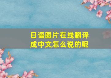 日语图片在线翻译成中文怎么说的呢