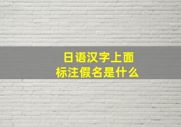 日语汉字上面标注假名是什么