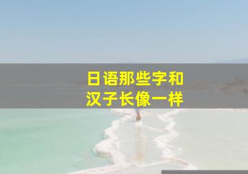 日语那些字和汉子长像一样