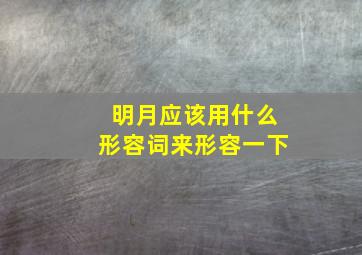 明月应该用什么形容词来形容一下