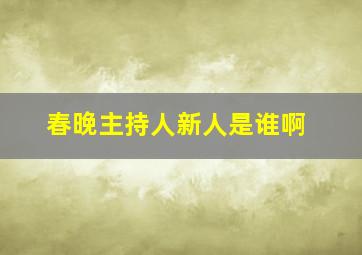 春晚主持人新人是谁啊