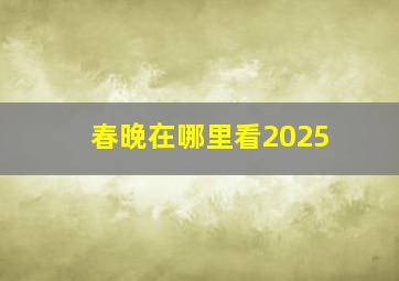 春晚在哪里看2025